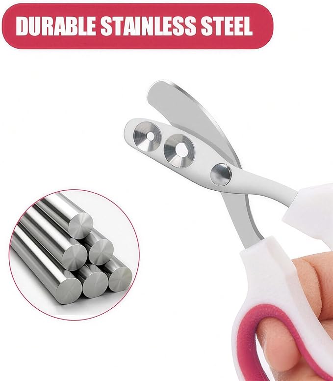 Stainless Steel Bearded Dragon Nail Clippers,Lizard Nail Clippers,Bearded Dragon Supplies,Bearded Dragon Nail Scissors for Small Reptiles,Turtle,Chameleon,Iguana，Hedgehog (Rose red)