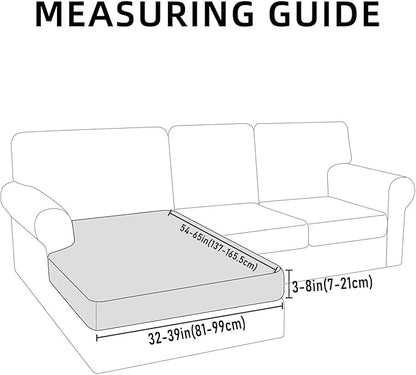 hyha Couch Cushion Covers, Stretch Sofa Seat Cushion Slipcover, Sectional Couch Covers L Shape with Elastic Bottom for Sectional Sofa(Chaise, Black)