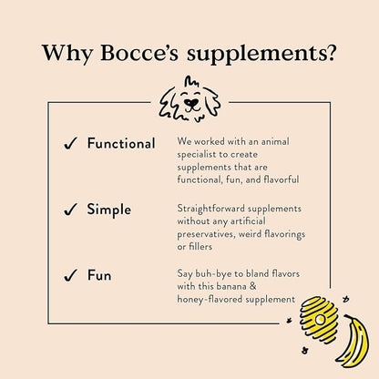 Bocce's Bakery Bedtime Tea Treats + Calming Supplement Bundle for Dogs – All-Natural, Wheat-Free Biscuits & Stress Support with Chamomile, Lemon Balm, L-Theanine – Real Ingredients Baked in The USA