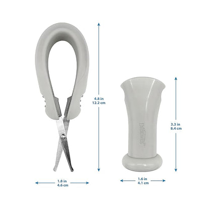 Dr. Brown's Safe Squeeze Nail Scissors with Rounded Blade Tip and 100% Silicone Handle for Infant & Baby