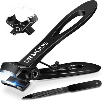 DRMODE Nail Clippers for Men Thick Nails, Heavy Duty Toenail Clippers for Seniors Thick Toenails with 16MM Wide Jaw, Sharp Stainless Steel Large Finger Nail Clippers Adult Cutter Trimmer with File