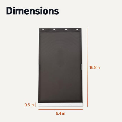 Amazon Basics Dog Cat Door Replacement Flap, Large, 16.9’’ x 9.6’’ x 0.83’’, White and Grey