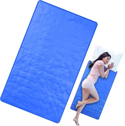 Drydiet Cooling Pad Mat for Sleep Cooling Mattress Pad Gel for Bed, Relieve Pain, Summer Hot Flashes, Adult, Pets, No Water or Electricity Required(Plain,Blue,48 x 28 Inch)
