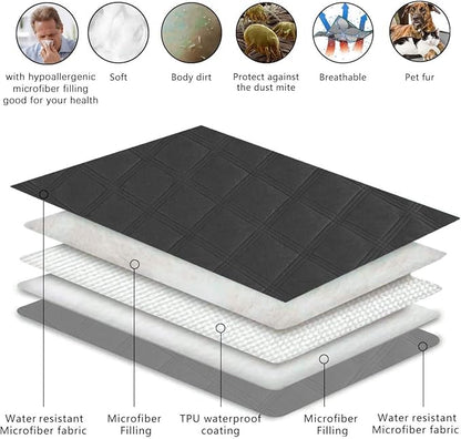 fuguitex Waterproof Dog Blanket Reversible for Small Dogs Resistant Leakproof Washable Couch Cushion Bed Protector Cover for Indoor Furniture Pet Friendly（40"*50",Dark Grey+Grey