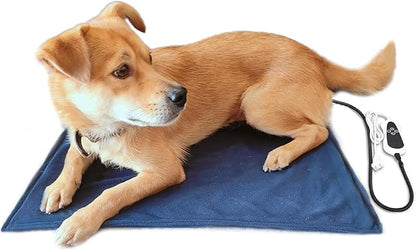 PetHeating Pad for Dogs & Cats with Timer, Temperature Adjustable Electric Heated Cat & Dog Bed, Waterproof Heated Pet Bed Mat