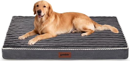 ZOMISIA XXL Dog Bed for Crate - Extra Large Orthopedic Pet Beds with Removable Machine Washable Cover, Egg Crate Foam Puppy Pad, Suitable for Pet Up to 100 lbs, 47"x29"