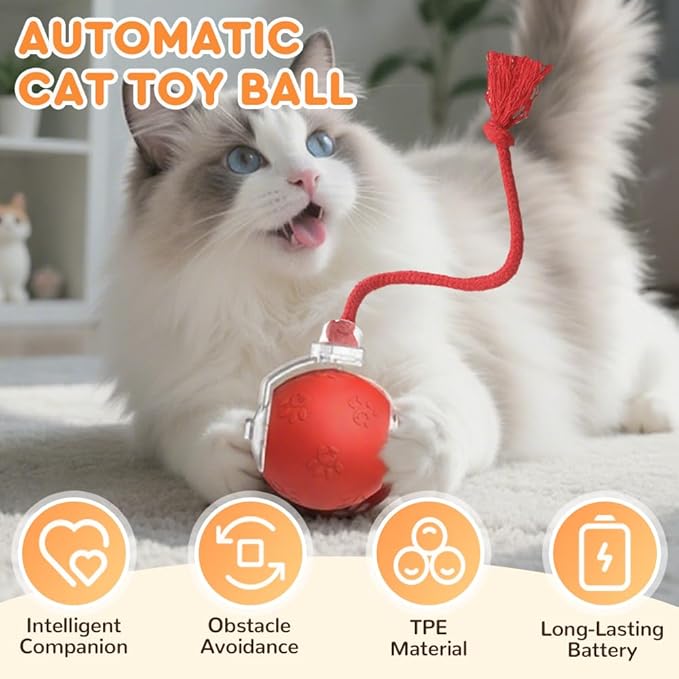 Interactive Cat Toys for Indoor Cats,Flying Bird Cat Kitten Toy,Moving Cat Toy for Bored Indoor Adult Pets,Smart Automatic Cat Chase Ball Toy (Gray)