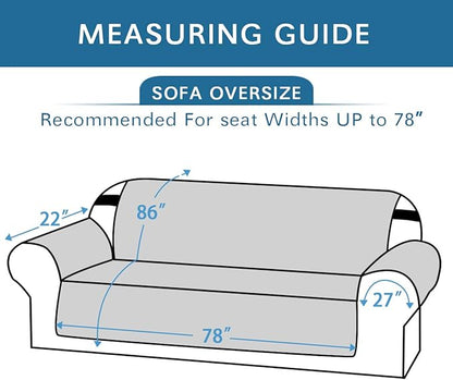 H.VERSAILTEX Reversible Sofa Slipcover Furniture Protector Water Resistant 2" Elastic Straps Sofa Cover Couch Covers Pets Fit Sitting Width Up to 78" (Oversized Sofa: 86" x 132", Taupe Brown/Beige)