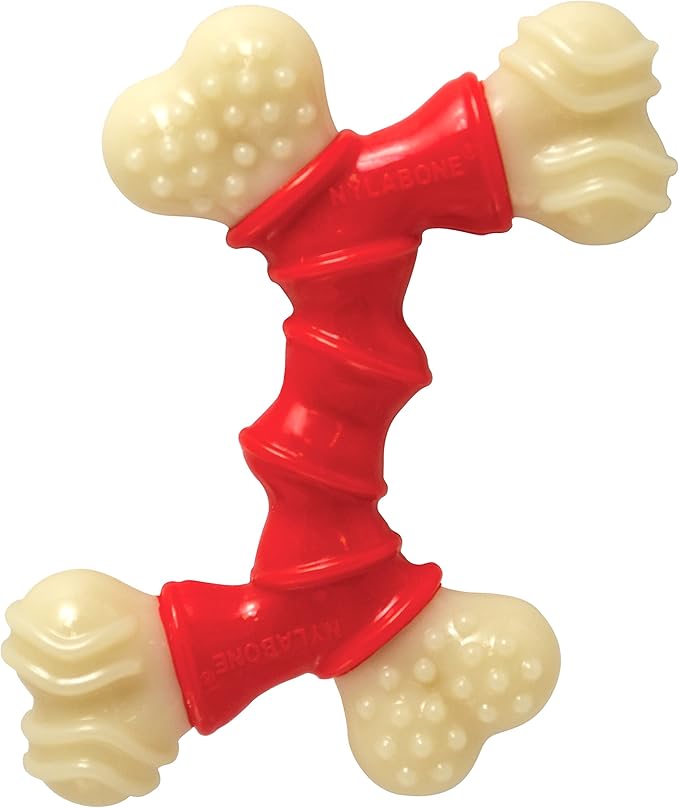 Nylabone Double Bone Power Chew Toy for Dogs, Dog Toys for Aggressive Chewers, Bacon Flavor, X-Small - Up to 15 lbs, 1 Count