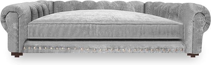 Luxury Minimalist Light Grey Rocky Armchair Dog Bed