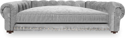 Luxury Minimalist Light Grey Rocky Armchair Dog Bed