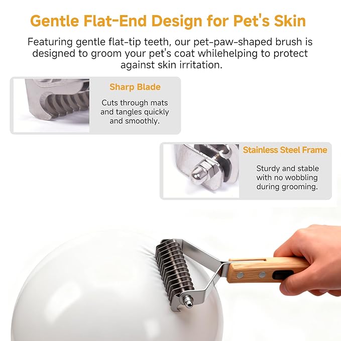 Cat Comb for Shedding,Deshedding Dog Brush,Deshedding Comb for Dog and Cat,Cat and Dog Comb,Cat Dematting Tool, Dog Combs for Grooming Matting,Undercoat Brush for Cats,Undercoat rake