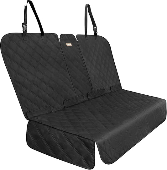 ALLANSING Back Seat Cover for Compact Cars/SUVs Rear Split Bench - 900D Oxford Waterproof Non-Slip Car Seat Protector for Messy Kids & Drooling Dogs, Easy Clean(Black)