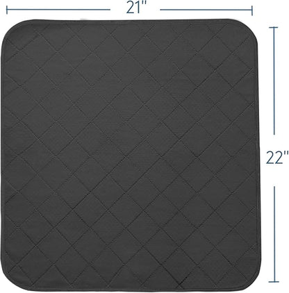 Waterproof Chair Pads for Incontinence, 4 Pack Reusable Seat Protector Pads 22" x 21", Washable Chair Protector Seat Cover, Absorbent Incontinence Pad for Bed, Wheelchair, Kid & Pet - Black
