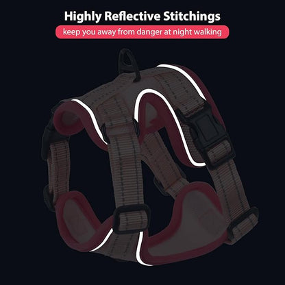 Rttochfy Cat Harness and Leash Set, Adjustable and Reflective Cat Vest, Escape Proof Kitten Harness, Easy to Put on with 3 Buckles for Cats Walking and Traveling (Pink, S)