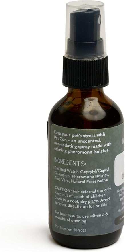 Pet Zen Pheromone Calming Spray for Dogs - Made in the USA - Alcohol-Free - for Carriers, Bedding, Travel & Vet Visits