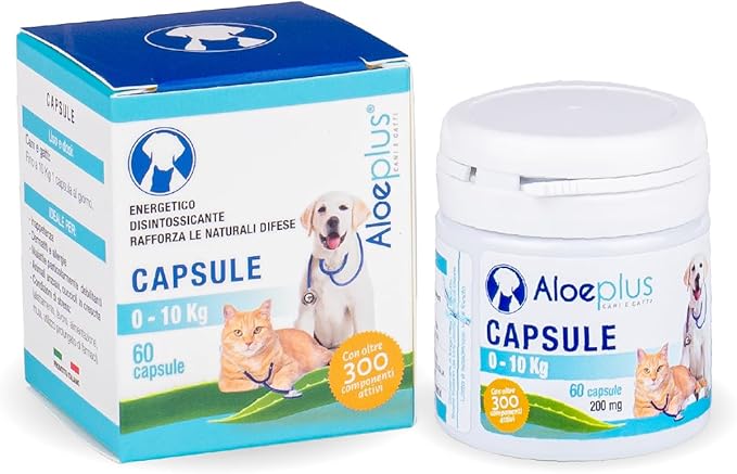 Cats & Dogs Capsules—an Energetic, detoxifying Supplement with Organic Aloe Arborescens. Supports Immunity for Puppies, Adult and Senior Pets, Helps Improve Appetite. 60 Capsules