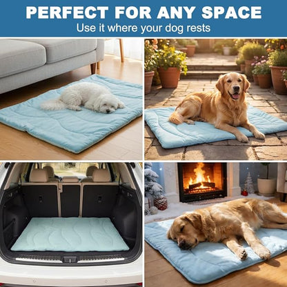 Dog Cooling Mat for Dogs & Cats - 0.87" Thick Self-Cooling Pet Mat (Large 48×28") - Machine Washable, No Electricity Required