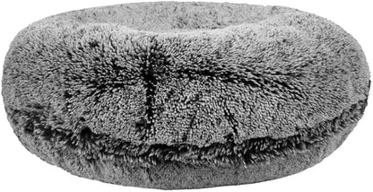 Bessie and Barnie - Luxury Extra Plush Faux Fur Bagel Pet/Dog Bed (Midnight Frost, X-S)