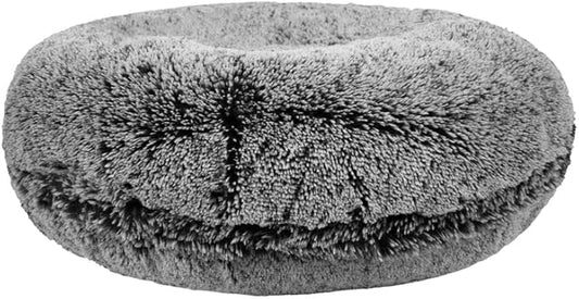 Bessie and Barnie - Luxury Extra Plush Faux Fur Bagel Pet/Dog Bed (Midnight Frost, X-S)