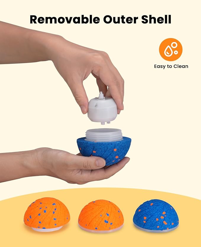 Xeuch Smart Interactive Dog Balls, Automatic Moving Ball for Medium and Large Dogs, ETPU New Material, Motion Activated Rolling & Rotating Bouncy Toy for Dog Enrichment & Stimulation