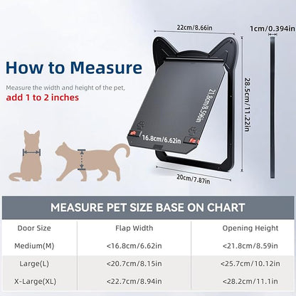 Pet Screen Door for Small Dogs & Cats - Heavy Duty Magnetic Lockable Flap, Inside Door 8.59x6.62inch, Easy Install for Sliding Glass/Patio Doors Screen, Scratch-Resistant & Security Latch (Size M)