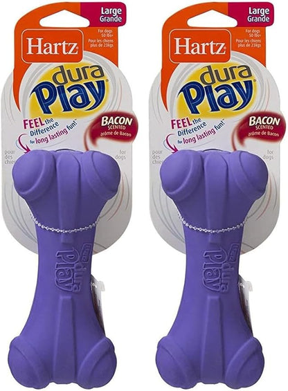 Hartz DuraPlay Bacon Scented Dog Toys, Large (Color May Vary) (Pack of 2)