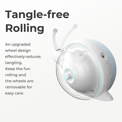 Cheerble Interactive Cat Toy for Indoor Cats, Wicked Snail Kitten Toys, Automatic Cat Toys with LED Lights, Rechargeable Moving Toys for Cats, Smart Stimulating Electric Pet Toy(Blue)