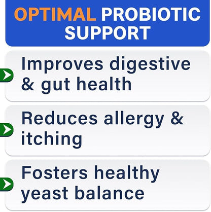 BARK&SPARK Dog Probiotics for Digestive Health w/Enzymes & Fiber - Diarrhea Gas Treatment Upset Stomach Relief - Allergy & Itchy Skin - Pet Probiotics for Dogs - (180Ct, Chicken)
