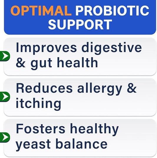 BARK&SPARK Dog Probiotics for Digestive Health w/Enzymes & Fiber - Diarrhea Gas Treatment Upset Stomach Relief - Allergy & Itchy Skin - Pet Probiotics for Dogs - (180Ct, Chicken)