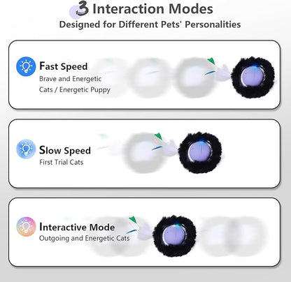 ORSDA Cat Toys, Interactive Activated Moving Ball in 7 Holes Mat, Automatic Fast Rolling Ball, Hide and Seek Toys for Indoor Cats, Exercise Kicker Mouse Catching Game