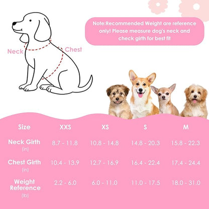 SlowTon Dog Harness Small Sized Dog - Soft XXS Dog Harness and Leash Set No Pull No Chock, Adjustable Lightweight Puppy Harness for XS Small Medium Dogs Cats (Solid Pink, S)
