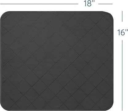 Waterproof Chair Pads for Incontinence, 4 Pack Reusable Seat Protector Pads 18" x 16", Absorbent Wheelchair Pad Covers, Washable Chair Pads for Adults, Kids & Pets - Black