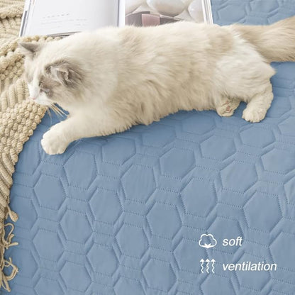 Tcksstex Waterproof and Anti-Slip Dog Bed Cover and Pet Blanket Sofa Pet Bed Mat ，car Incontinence Mattress Protectors Furniture Couch Cover for Most Cats Dogs, Pets（82x102-Stoneblue）