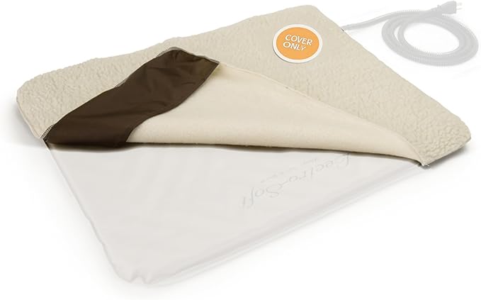 K&H Pet Products Lectro-Soft Outdoor Heated Cat Bed Replacement Cover, Fits K&H Lectro-Soft Small Beds (Heated Bed Sold Separately), Machine Washable Fleece Cover - 18 X 14in