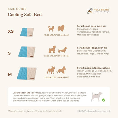 Pelsbarn Dog Cooling Mat- Ice Silk Summer Comfort, Self Cooling, Non-Slip Dog Pad, Durable & Washable, Mat for Small Dogs 18"" x 21"", Support Shelter Dogs with Every Purchase (Blue)