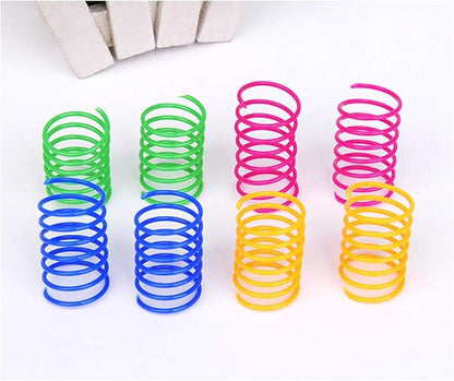 ISMARTEN Cat Spring Toy (60 Pack), Cat Kittens Toys Plastic Coil Spiral Springs for Swatting, Biting, Hunting, and Active Healthy Play (Random Color)