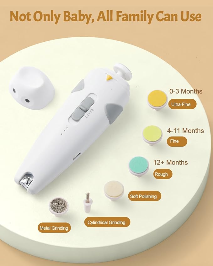 Lictin Baby Healthcare and Grooming Kit, 26 in 1 Rechargeable Nail Trimmer Electric Set,Safe File with Auto Light, Newborn Nursery Health Care Portable Safety Set for Infant Toddlers Boys Girls, Grey