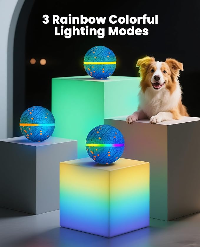 Xeuch Smart Interactive Dog Balls, Automatic Moving Ball for Medium and Large Dogs, ETPU New Material, Motion Activated Rolling & Rotating Bouncy Toy for Dog Enrichment & Stimulation