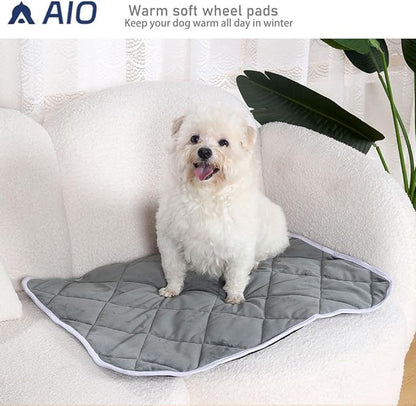 Washable Anti-Slip Kennel Mat for Medium Small Dogs and Cats Kennel pad Crate Pad in Winter Heated Cat Bed Self Warming Non-Electric Pet Warming Pad Gray 23.62 * 35.43inch