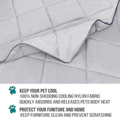 PetAmi Premium Cooling Dog Blanket | Lightweight Fluffy Pet Throw Blanket Bed Cover for Dogs, Cat, Puppies | Pet Blanket Furniture Protector Couch Sofa | Reversible Fuzzy Cozy | 60x80, Light Grey