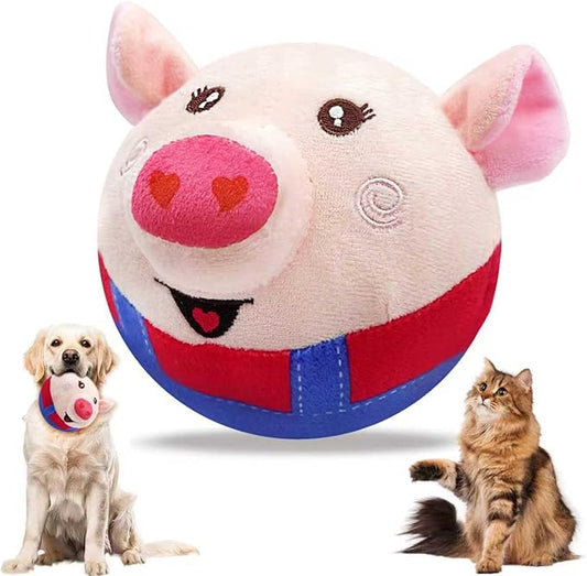 Interactive Dog Toys, Squeaky Dog Toys with Jumping Wiggling, Rechargeable Chew Dog Toy for Small/Medium/Large Dogs to Keep Them Busy