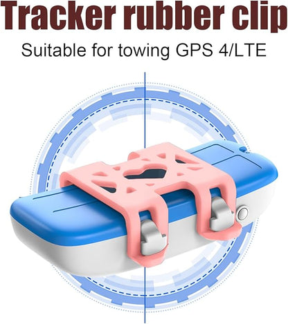 PEUTIER 4pcs Attachment Clips, GPS Dog Silicone Cover Accessories for Dog Activity Parts Replacement (Pink)