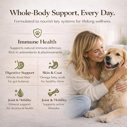 Natural Dog Company Dog Food Topper, Antioxidant Berry Vitamins & Superfood Meal Topper Supplement, Holistic Nutrition, Dog Food Seasoning, Immune Support, All Breeds, Ages, & Sizes of Dogs, 8oz Bag