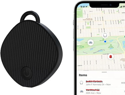 Unlimited Range GPS Tracking Device Item Locator for Car, Purse, Pet, Key Work with Apple Findmy No 3rd App Needed (Black)