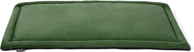 Allisandro Lightweight Waterproof Dog Bed Pad, 1.5" Thick Travel Mat for Crates, Kennels & Elevated Beds, Washable Non-Slip Sleeping Mat for Small to Large Dogs, 36 x 23 Inches, Dark Green
