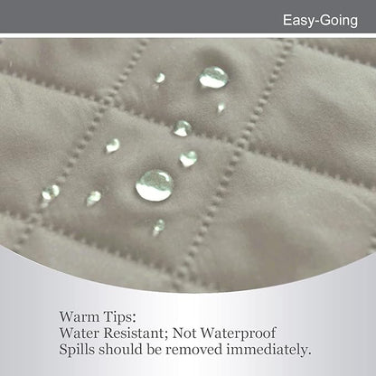Easy-Going Chair Sofa Slipcover Reversible Sofa Cover Water Resistant Couch Cover Furniture Protector Cover with Elastic Straps for Pets Kids Children Dog Cat (Chair, Beige/Beige)