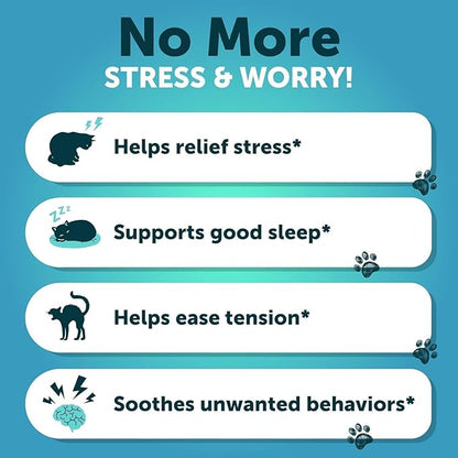 Cat Calming Treats - 2250 mg Hemp Oil per Pack - Stress & Anxiety Relief - Calming Cat Treats with Melatonin - Support Supplement for Vet Visits, Travel, Separation Anxiety, Fireworks - 135 Soft Chews