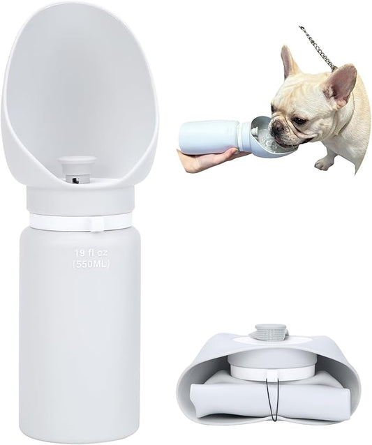 BICYSTAR Collapsible Water Bottle for Dogs, Foldable Leak-Resistant w/Drain-Back, Pet Travel Bowl, 19oz for Walks, Hiking & Road Trips