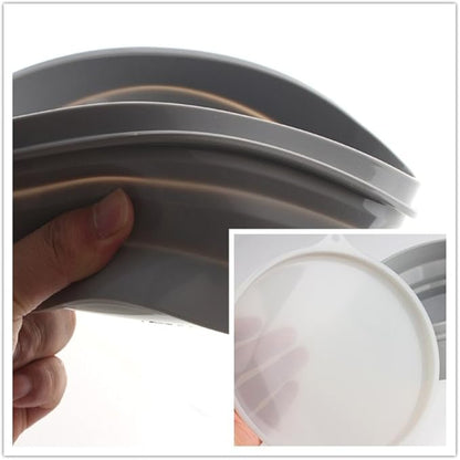 IYYI ME.FAM Silicone Collapsible Bowl with Lid - 800ML Folding Travel Bowl for Camping, Hiking - Heat Resistant